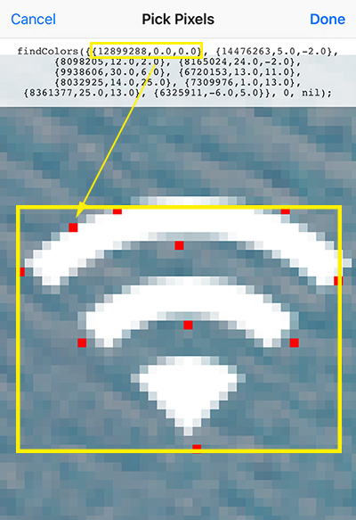 Color anchors selected in Function Helper