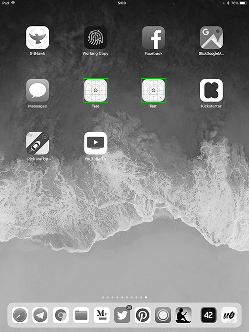 Image matches with their centers marked